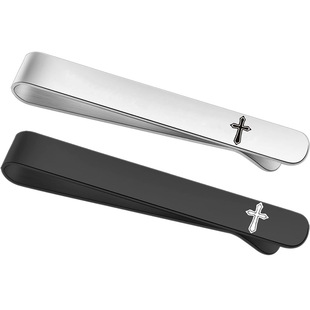 Tie Clip DIY Laser Processing Logo Stainless Steel Tie Clip Men's Clothing Tie Pin Titanium Cross Tie Clip