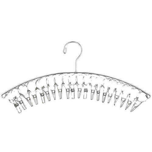 Stainless steel curved clothes hanger, sock drying rack, household clothes hanger, clothespins, socks drying rack, underwear rack