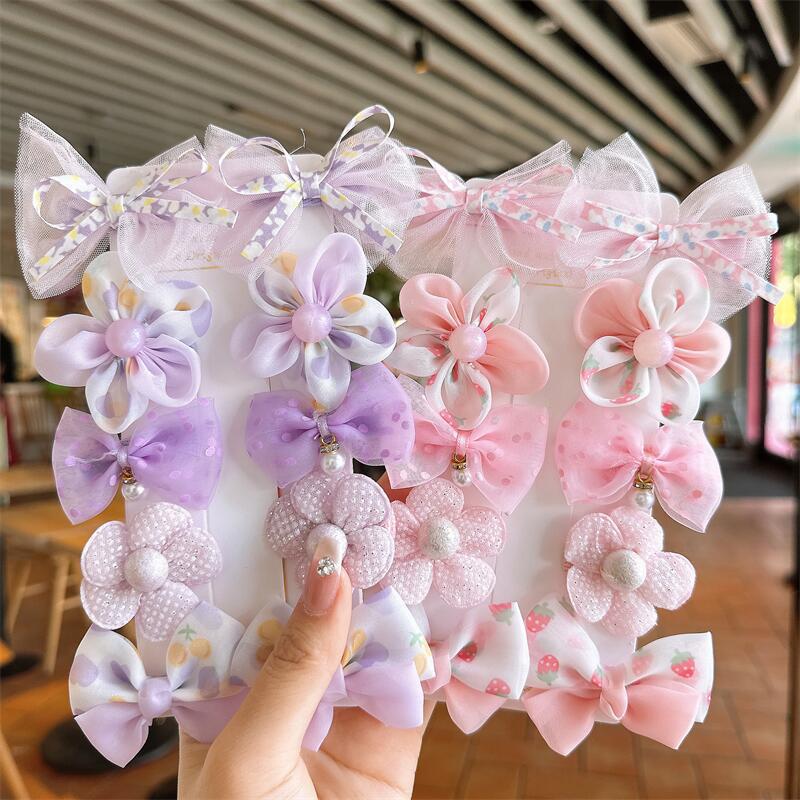 Princesa Súper Hada arco horquilla tela flor horquilla accesorios para el cabello de los niños no lastiman el pelo BB clip chica Bangs clip