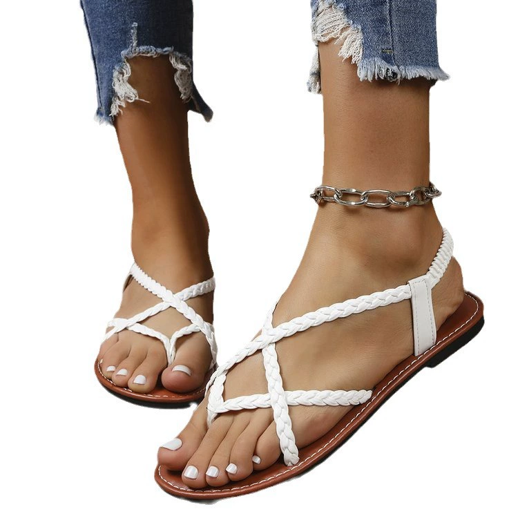 Woven beach sandals for leisure, shoe covers, shoes, European style, plus size, internet celebrity, wholesale