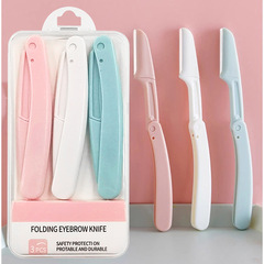 折りたたみ眉毛修理ナイフ女性専用新型安全型眉毛剃刀眉毛毛刀眉毛修理ナイフ初心者三本セット