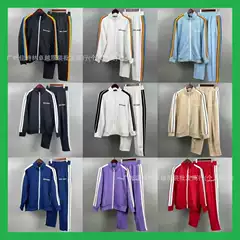 Palm Angels Retro Rainbow Stripe Pants and Zip-Up Jacket Vintage Tracksuit Set, Unisex