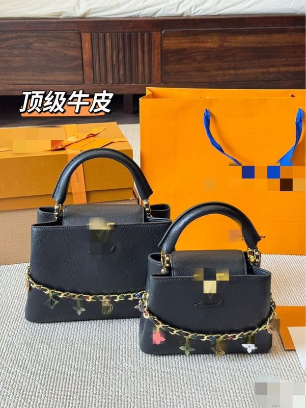 2025新款cap贵妇真皮手提包女时尚百搭水桶高级感女士通勤包包|undefined