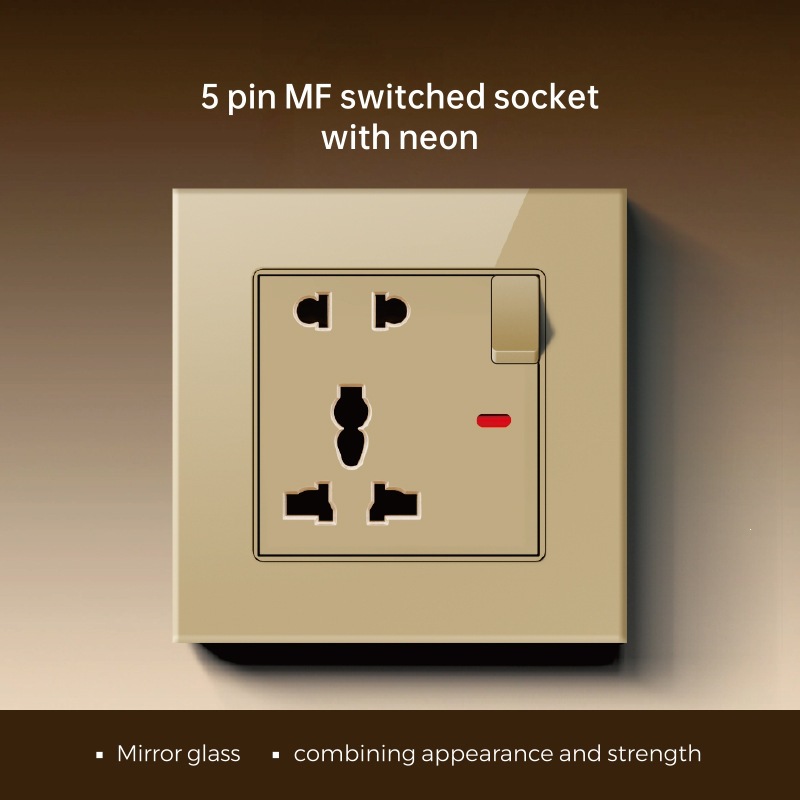 Marco de vidrio británico oro pared interruptor socket fabricantes de comercio exterior 86 interruptor tipo C socket de carga rápida image 23