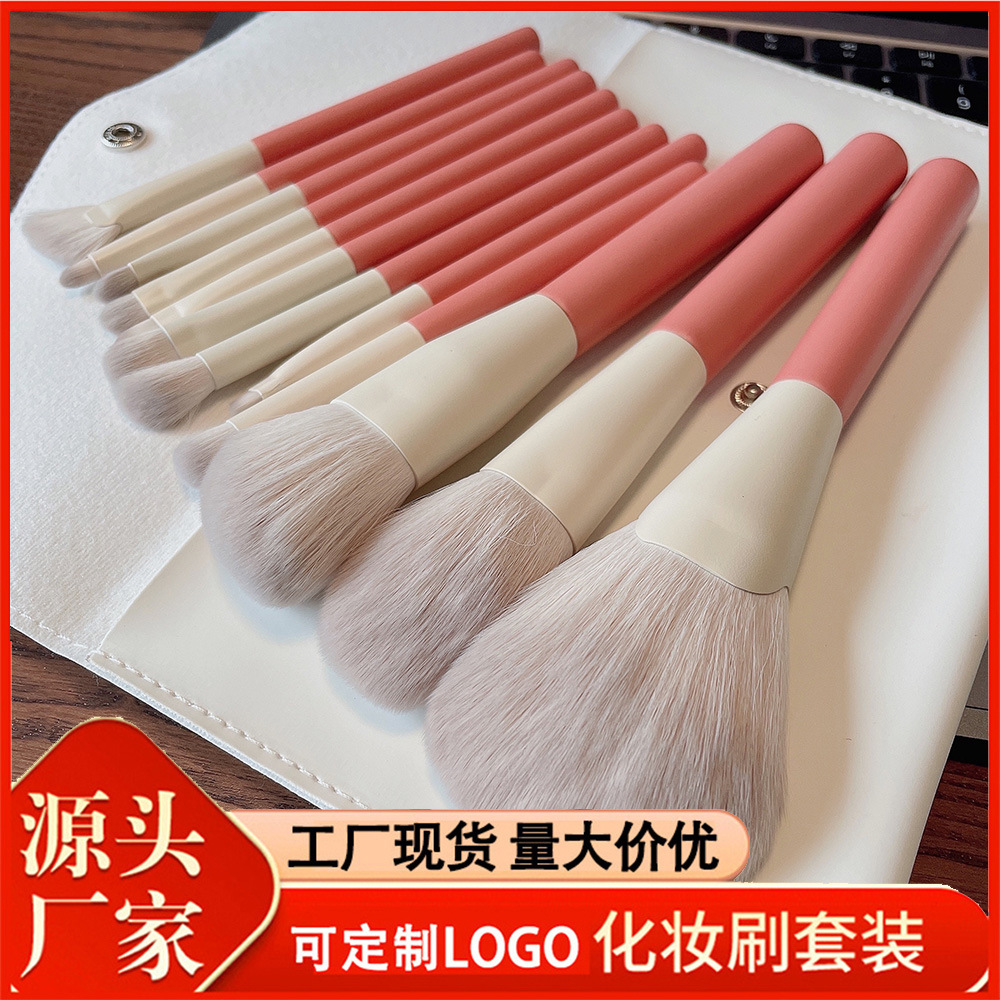 厂家批发12支假日系列化妆刷套装超软微晶丝刷毛套刷子初学者工具
