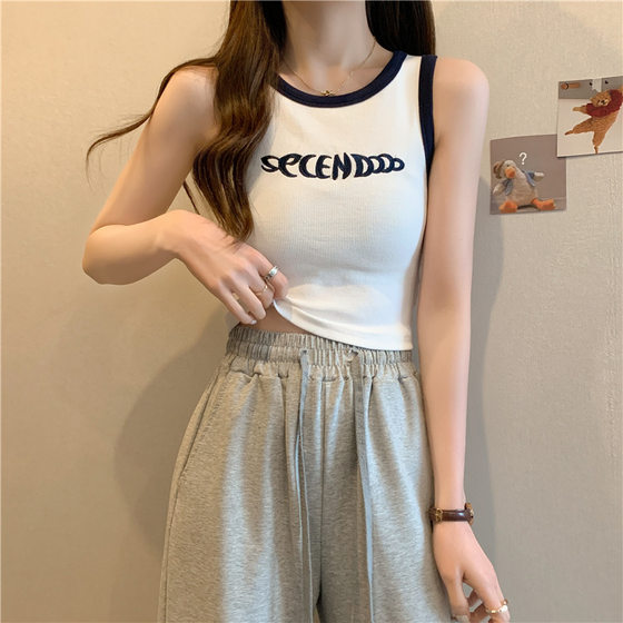 Camisole Women's Inner Vest 2024 Summer Short Navel-exposed Stylist Slim-fit Hot Girl Outer Wear Sleeveless Student's Top Trendy