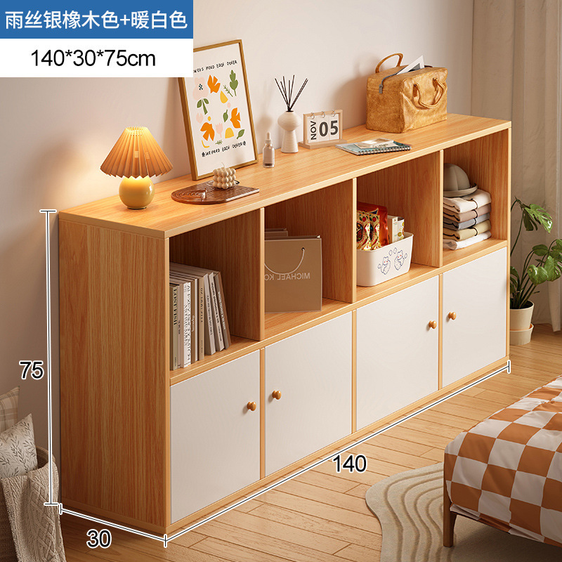 Estante de cosméticos de estilo crema, gabinete de rejilla de piso a techo lateral de mesa, gabinete de ocho compartillas, gabinete de almacenamiento de perfumes para productos para el cuidado de la piel