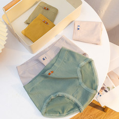 New seamless women's underwear mid-waist briefs lace edge pure cotton crotch girl bubble underwear