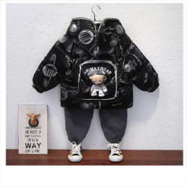 男童女童羽绒服2025秋冬装儿童新款免洗亮皮冬季加厚外套太空人潮