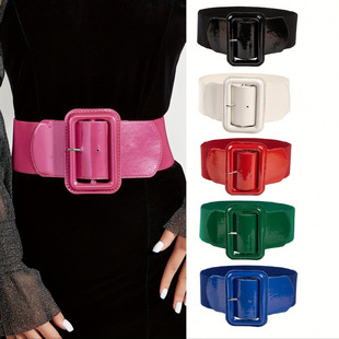 A 84266 Square Buckle Elastic Waist Belt ����ᘿۏ�������