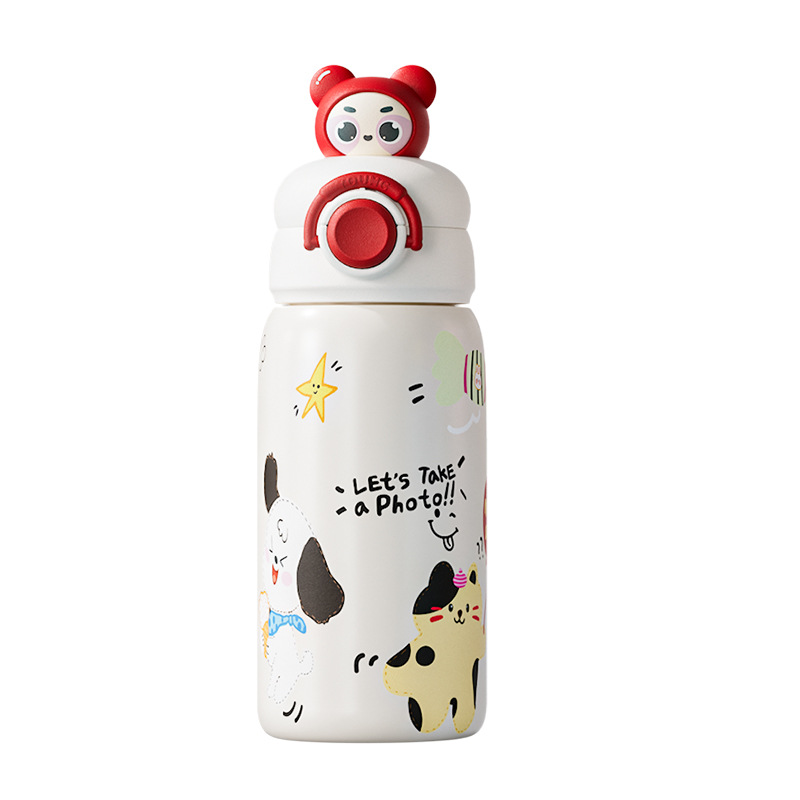 Impresión 3D de alto valor facial Taza de calor original muñeca de dibujos animados estudiantes taza de agua portátil creativa encantadora taza de paja para niños