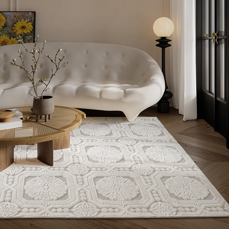 Fábrica directa transfronteriza alfombra de sala de estar francesa alfombra de sofá de dormitorio resistente al desgaste al grosor alfombra antideslizante al por mayor