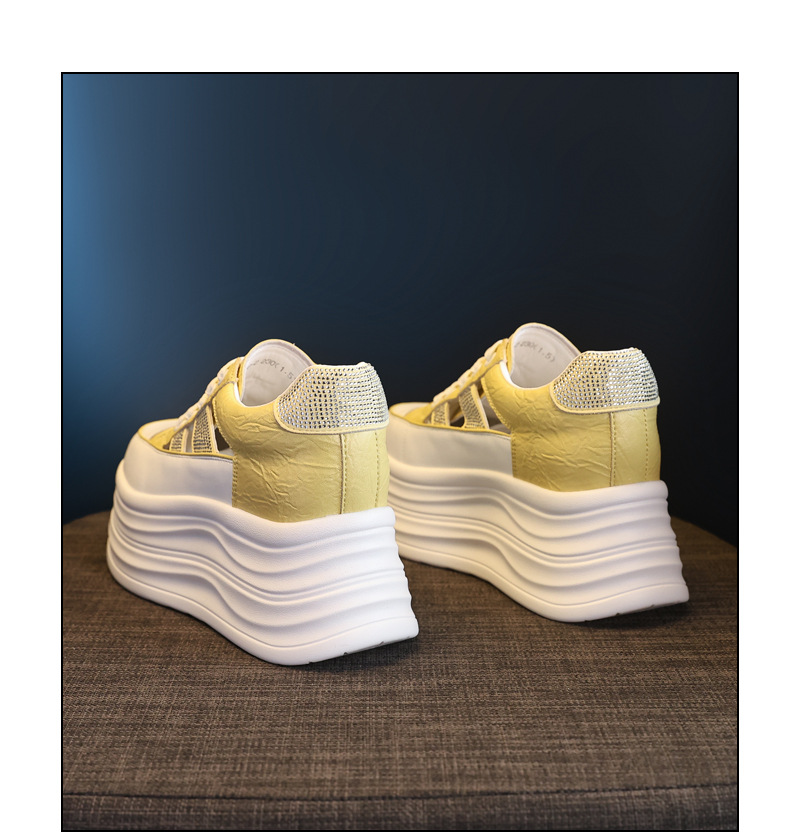 Giày sneaker nữ đế dày chunky khoét lỗ phối trắng dễ thương — Màu trắng chi tiết 20