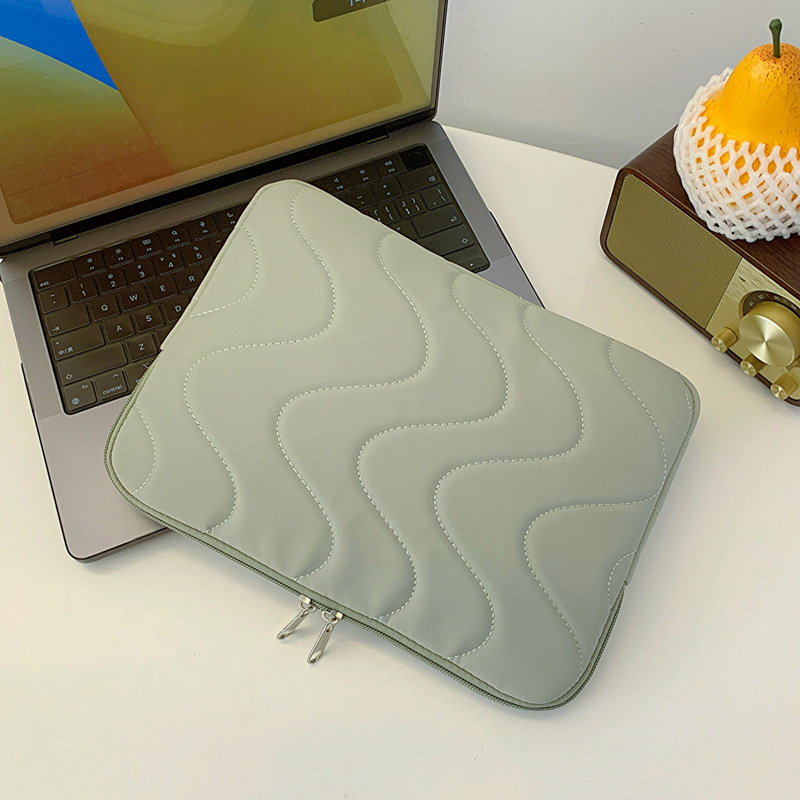 Korean ins-style water ripple laptop bag 14inch Simple and high-end tablet storage protective case, lightweight Korean ins-style water ripple laptop bag 14inch Simple and high-end tablet storage protective case, lightweight