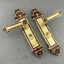 汉顿欧式防盗门锁通用型入户木门锁把手通用型黄铜防盗门把手厂家