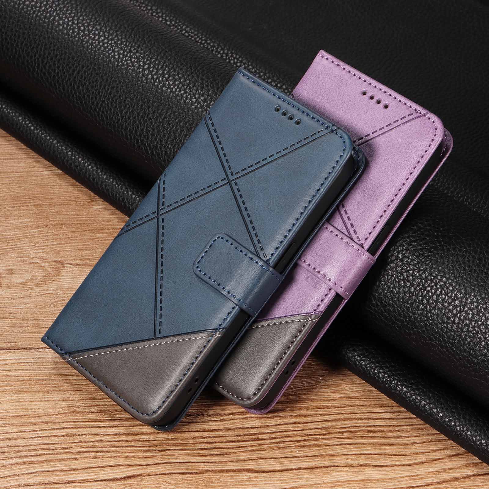 适用小米17菱形格纹12Lite手机壳红米Note15Pro拼接皮套K80保护套