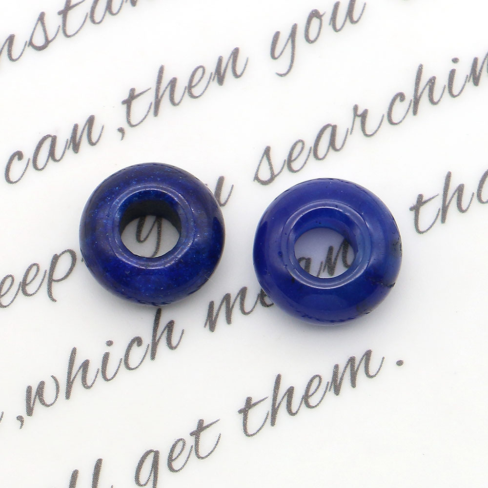 Pequeño anillo de piedra natural botón de seguridad de cristal DIY cuerdas de trenzado cuentas de pulsera collar accesorios colgante