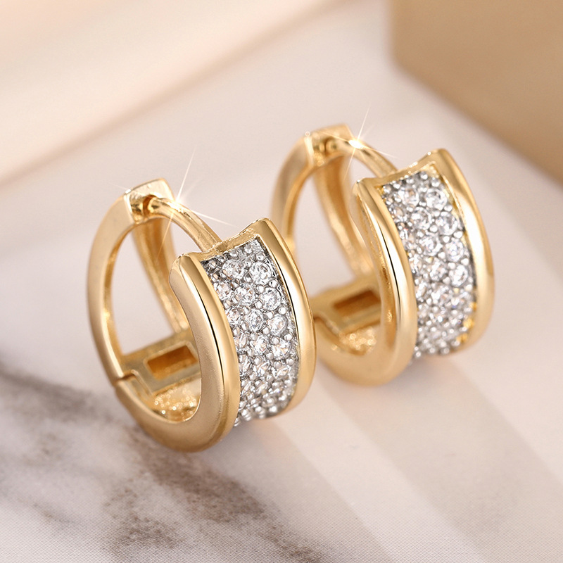 Boucles d'oreilles créoles en zircon haut de gamme chic_voghion.com