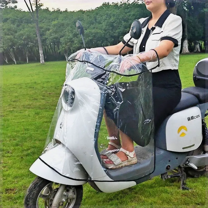 Electric Vehicle Windshield, Sunshade and Rain Cover, Battery Motorcycle, Four-Season Universal Waterproof Transparent Front Windshield