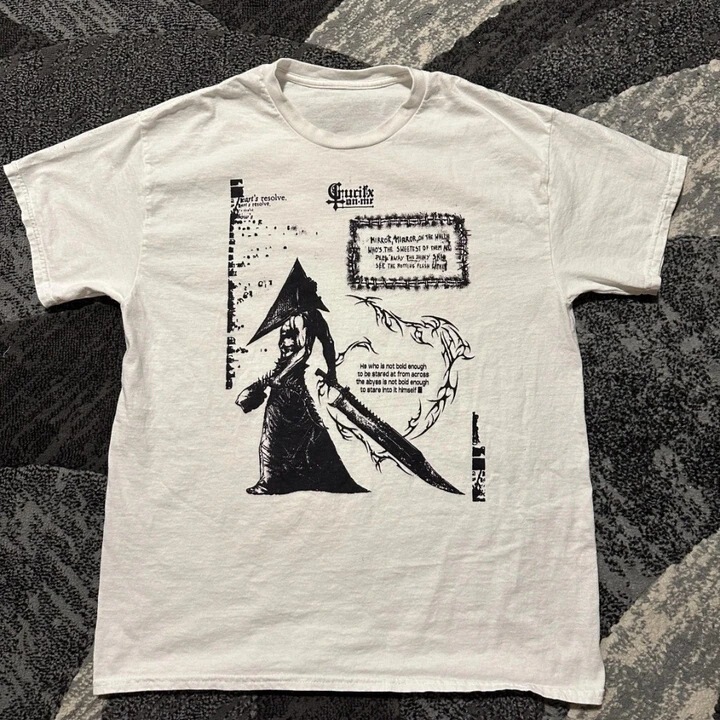 Pure Cotton T-Shirt Retro Silent Hill T-Shirt Retro Gamer T-Shirt Classic Horror Game Clothing Graphic Short-Sleeved Shirt Pure Cotton T-Shirt Retro Silent Hill T-Shirt Retro Gamer T-Shirt Classic Horror Game Clothing Graphic Short-Sleeved Shirt