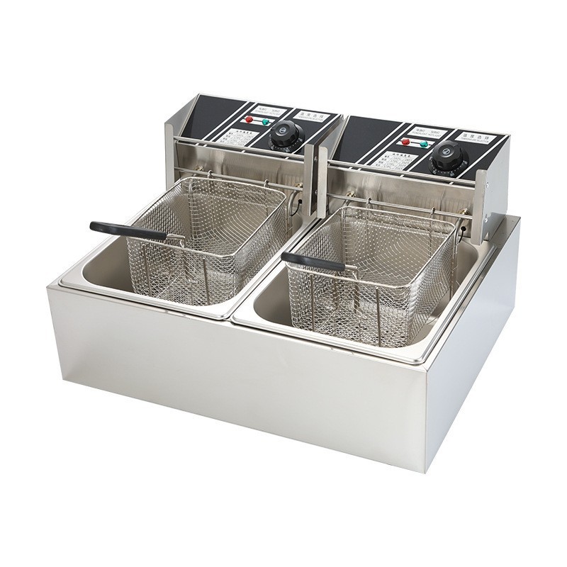 Freidora eléctrica comercial de acero inoxidable para papas fritas, pollo frito, freidora eléctrica, plancha eléctrica para brochetas fritas y teppanyaki. image 6