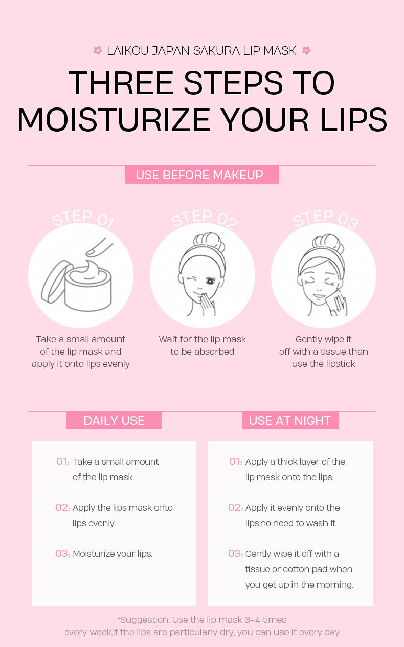 Natural Sakura Moisturizing Lip Mask Anti-drying Lip Lines Dead Skin Remover Lipsticks Long Lasting Nourishing Plump_voghion.com