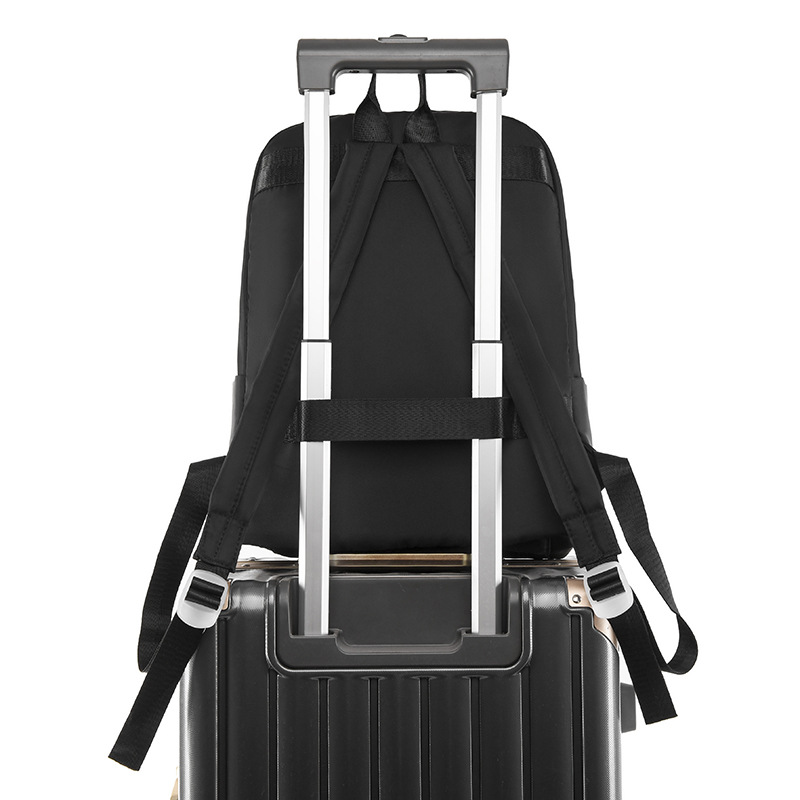 2023 nueva mochila de tela Oxford para mujer coreana, bordado de rombos de moda, mochila para computadora de gran capacidad, bolso para estudiantes