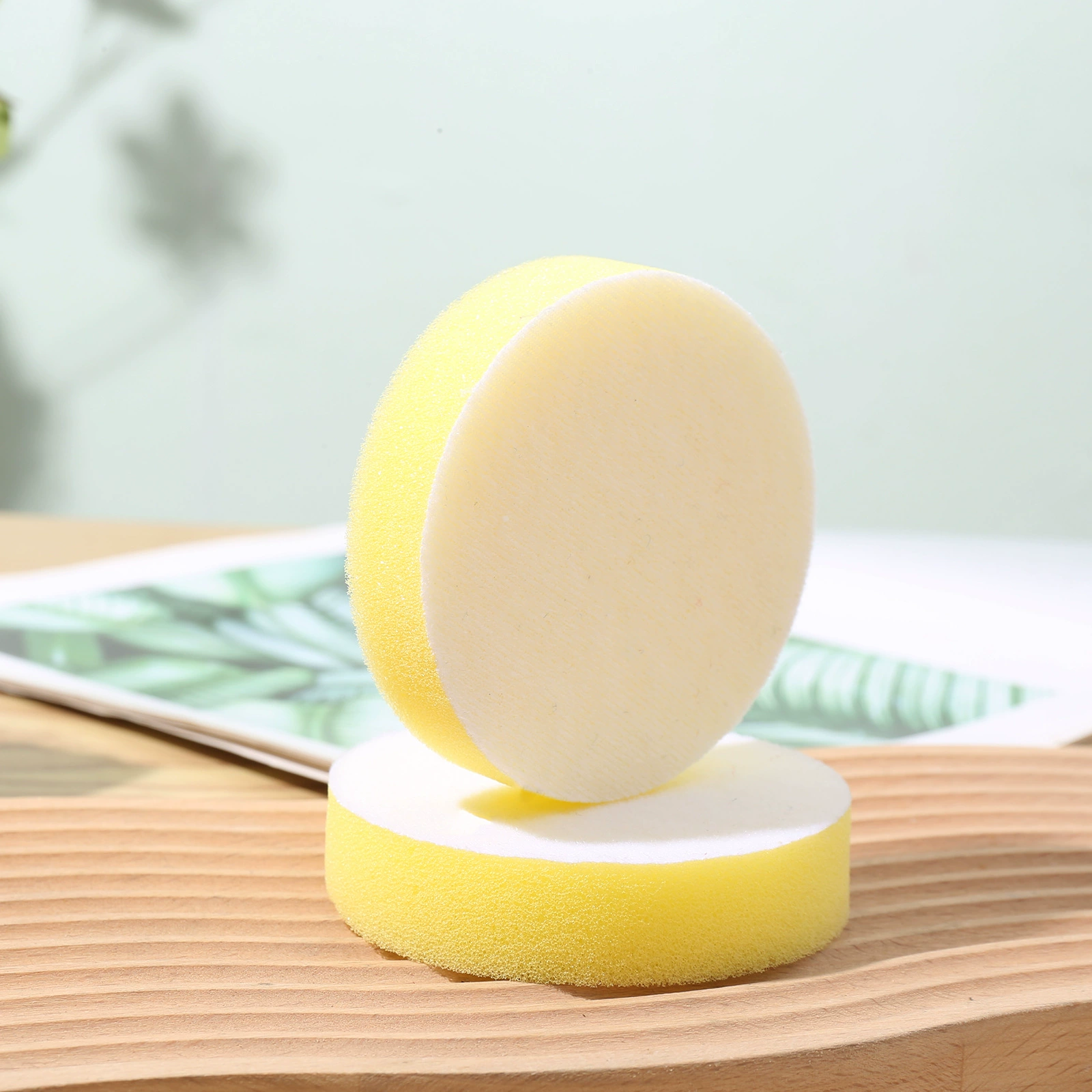 Fiff производители напрямую поставляют вощеный хлопок круглый композитный губчатый стирает губчатая головка аксессуары для липучки