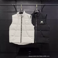 Высокая версия Mengjia 24FW, новая куртка-жилет с металлическим логотипом и заклепками, теплый и универсальный повседневный стиль для пары