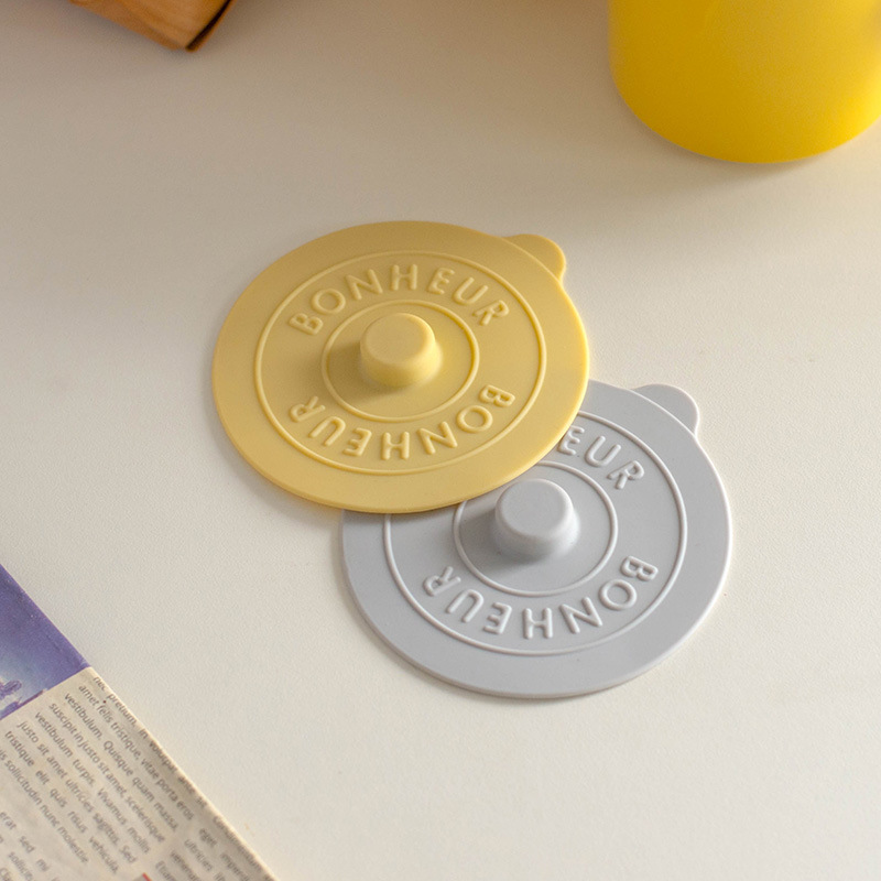 WI25 wholesale ins style soft silicone round cup lid mug Korean simple lid glass cup universal dustproof