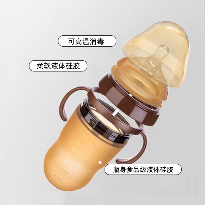 赤ちゃん模擬母乳リアルな感触ワイド直径抗疝痛シリコーンボトル食品グレードのシリコーン新生児ボトル|undefined