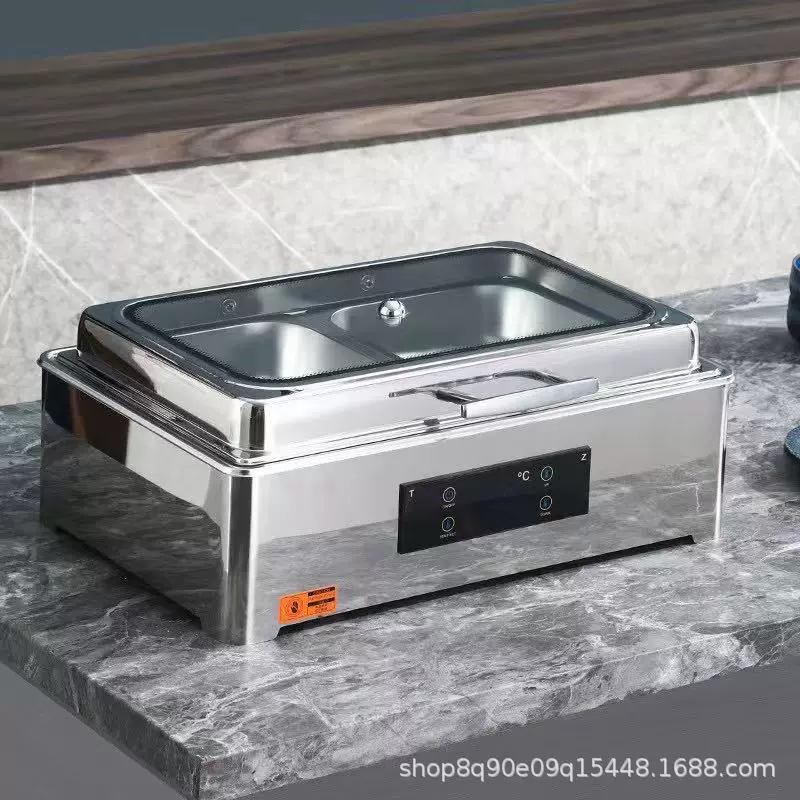跨境早餐炉保温锅餐具不锈钢自助餐炉液压方形布菲炉电加热保温炉