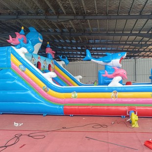 Children's Inflatable Castle, Jumping Bed, Climbing Slide, Square Stall Air Bag, Outdoor Large Inflatable Trampoline Park