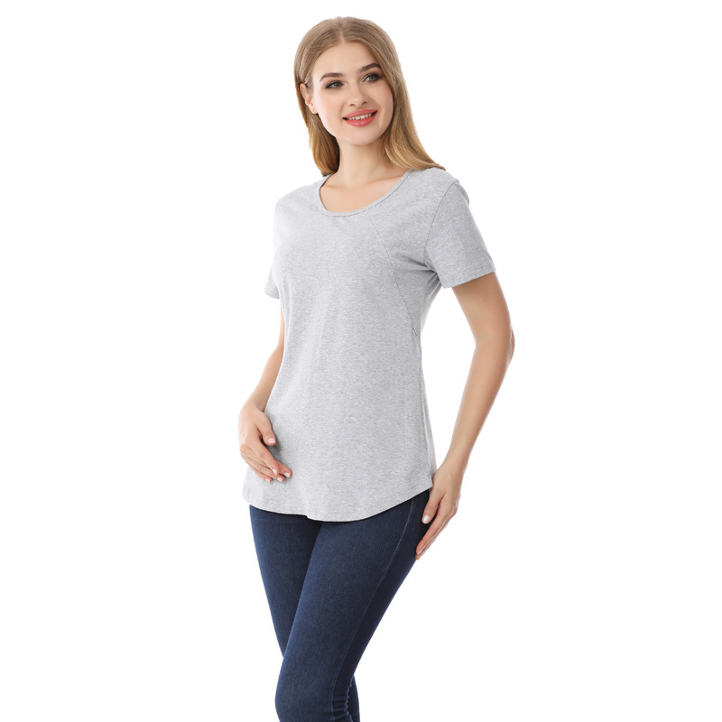 Emotion moms授乳服外着妊婦半袖tシャツ授乳服夏服大きいサイズクロスボーダーS-4XL|undefined