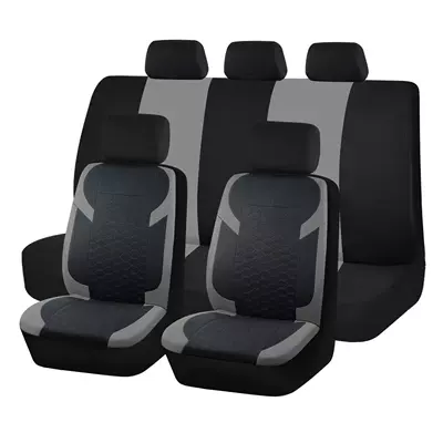 Universal seat cover, Cross-Border Foreign Trade Export Hexagonal - dark-gray-9-piece-set-complete-set-of-five-seats