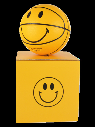 智贝SKU图_4笑脸黄色球限量版篮球7465号球真皮手感