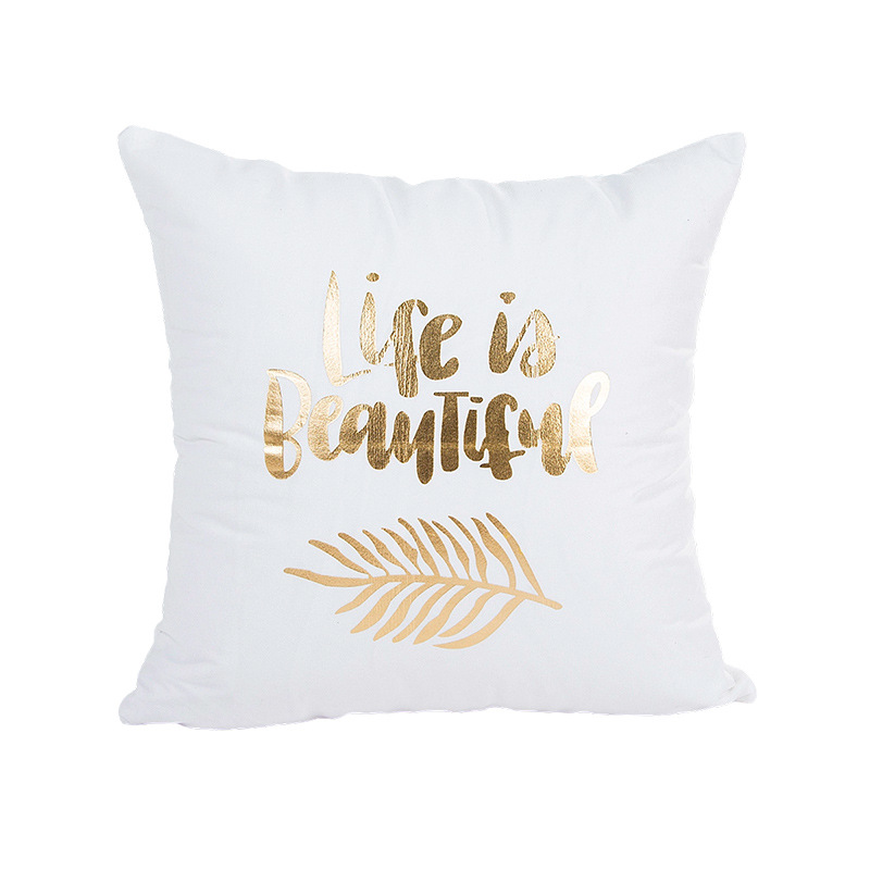 Funda de almohada con estampado dorado para el verano 2026, suave y cómoda, decoración para sofá, funda de almohada moderna para el hogar, disponible para venta al por mayor. image 33