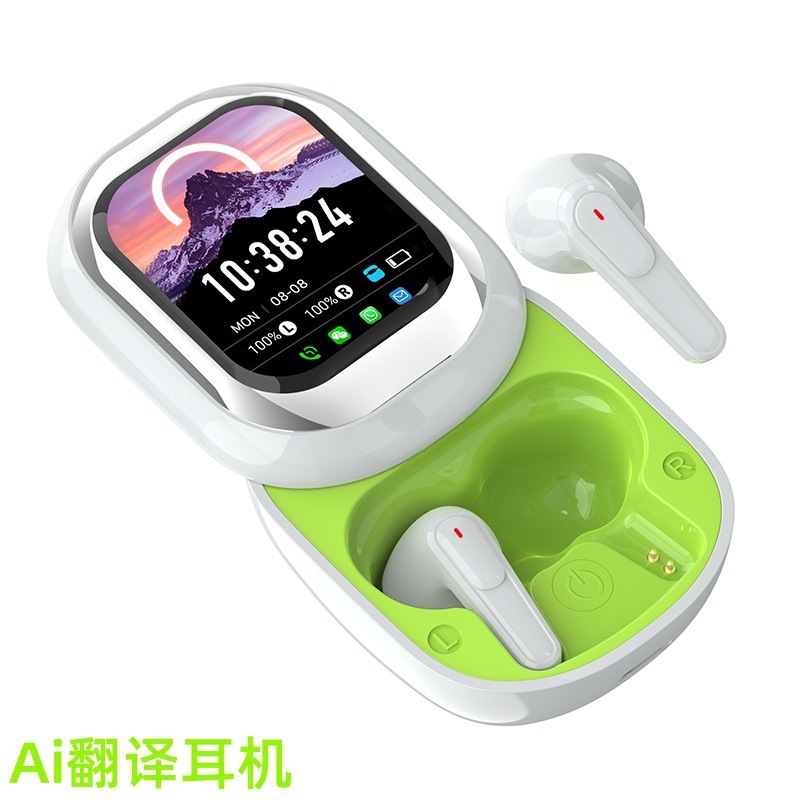 新款Ai翻译蓝牙耳机全彩触控屏无线超长续航降噪附带智能手表功能|undefined
