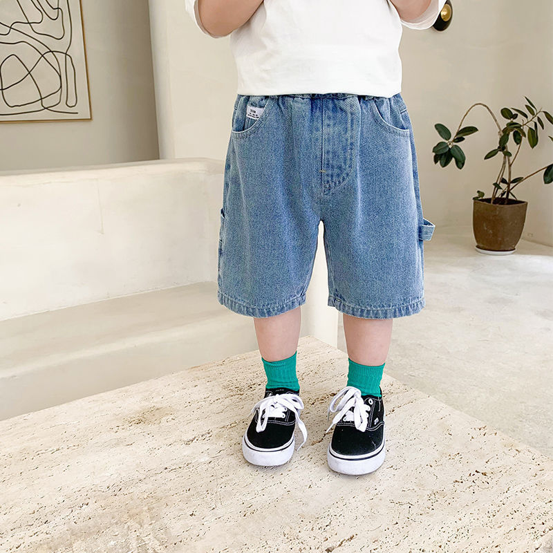 Nueva moda de verano para niños pantalones cortos jeans para niños pantalones delgados para niños pantalones sueltos de verano