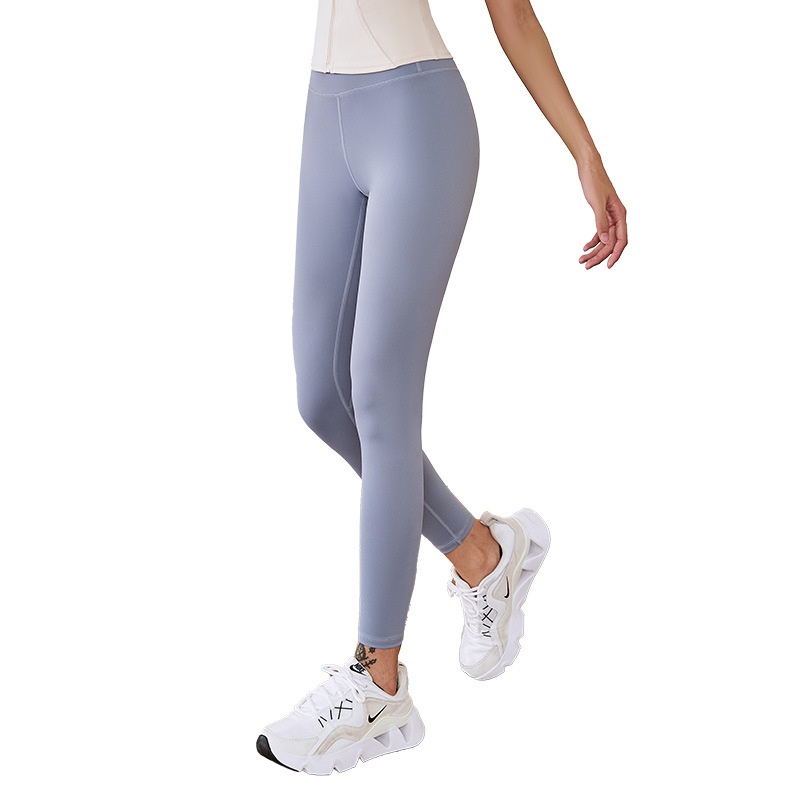Juyitang pantalones de yoga nude melocotón cintura alta glúteos pantalones de fitness correr deportes abdomen pantalones de yoga mujeres T