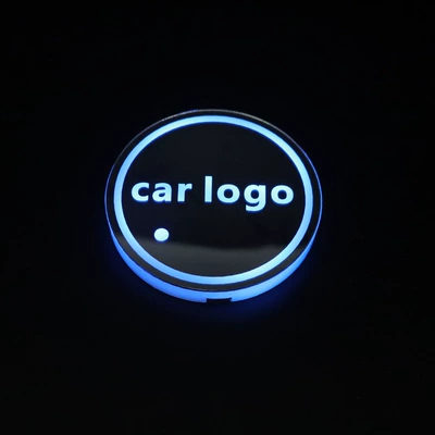 Car Led Luminous Water Coaster, Colorful Water Coaster, Car Atmosphere Light, Solar USB Charging, Anti-Slip Coaster (Anti-slip mat) - other-car-logosremarks-when-ordering