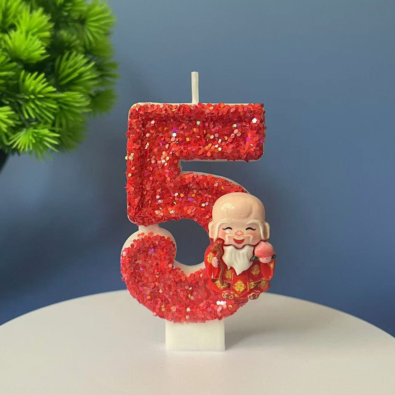 寿仙喜庆高齢者向け誕生日デコレーションデジタルバースデーキャンドル赤色誕生日ケーキクリエイティブ超キラキラ光る|undefined