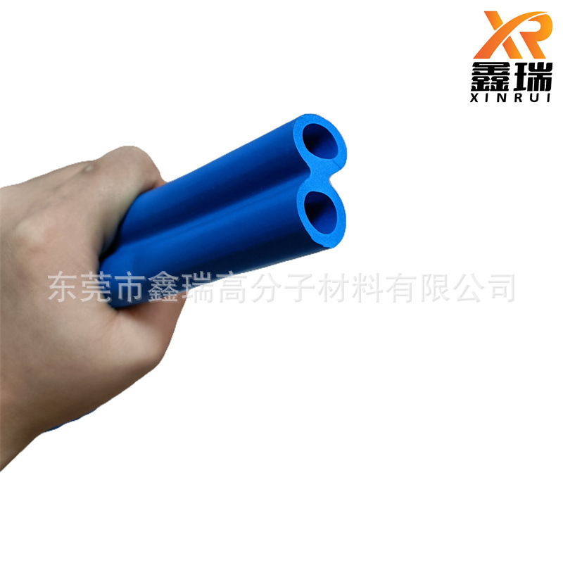 蓝色NBR发泡保护套 医疗器械双孔海绵管 8字异形丁晴橡胶光面管