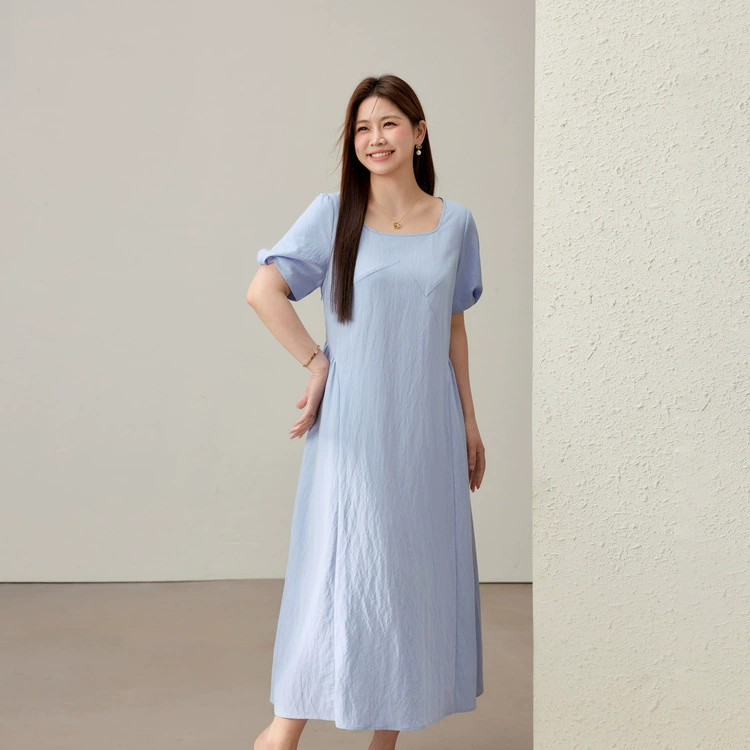 [Модное и простое элегантное утягивающее платье с квадратным вырезом] Тонкая и красивая женская одежда больших размеров, толстая мм, лето 2025, новый стиль