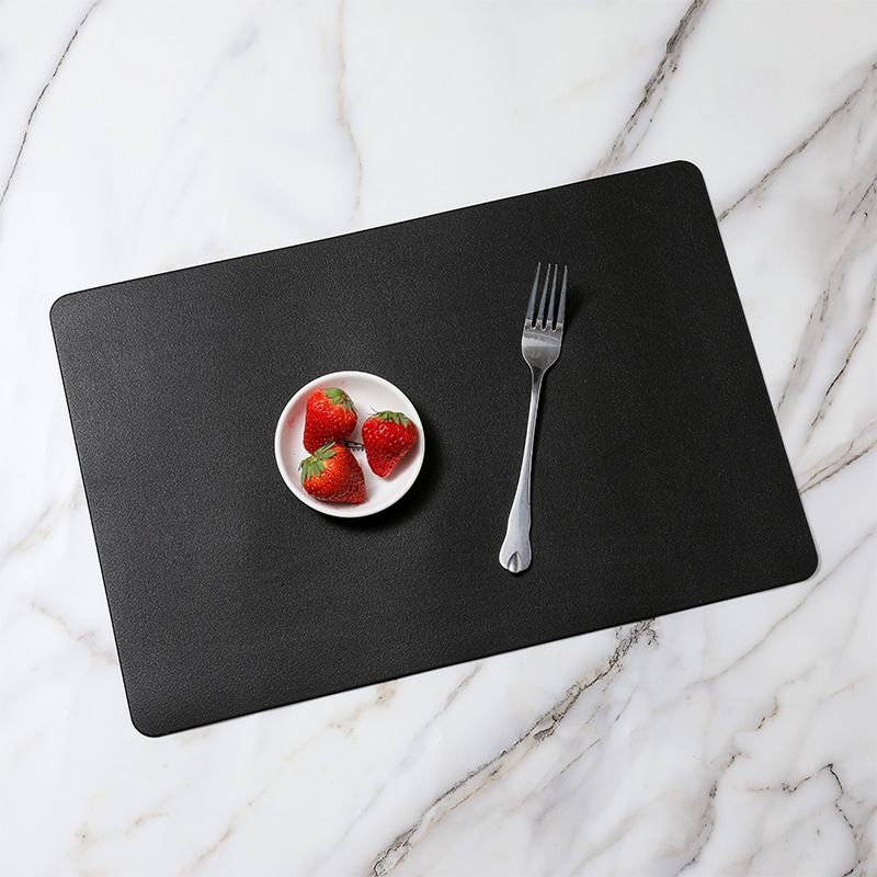 Simple PVC de cuero placemat Hotel Cafe hogar estera de mesa fácil de limpiar de doble capa estera de aislamiento decorativo estera de mesa de registro image 11