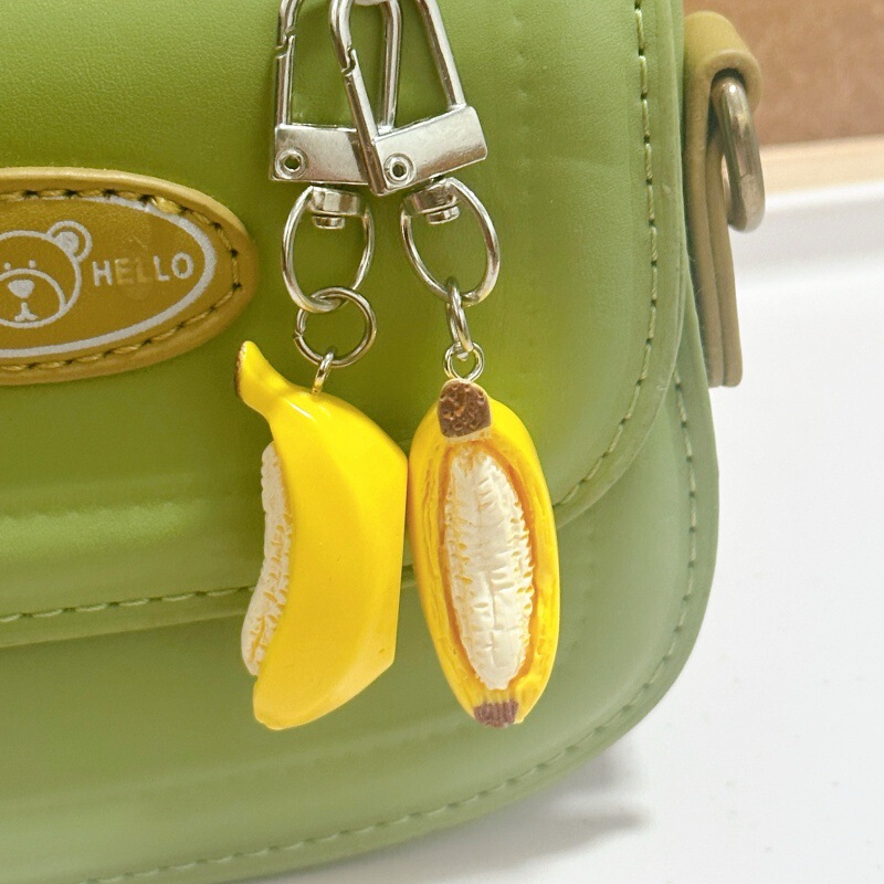 Make friends and banish anxiety! Creative handmade banana boat healing pendant keychain, student backpack decoration Make friends and banish anxiety! Creative handmade banana boat healing pendant keychain, student backpack decoration