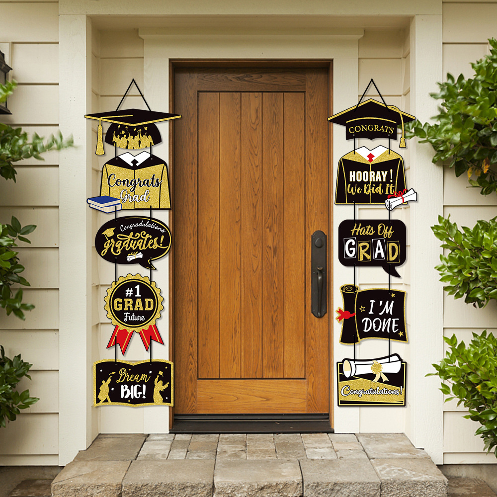 2024 temporada de graduación fiesta decoración puerta colgante ceremonia de graduación diseño accesorios decoración de la puerta Grad colgando banner