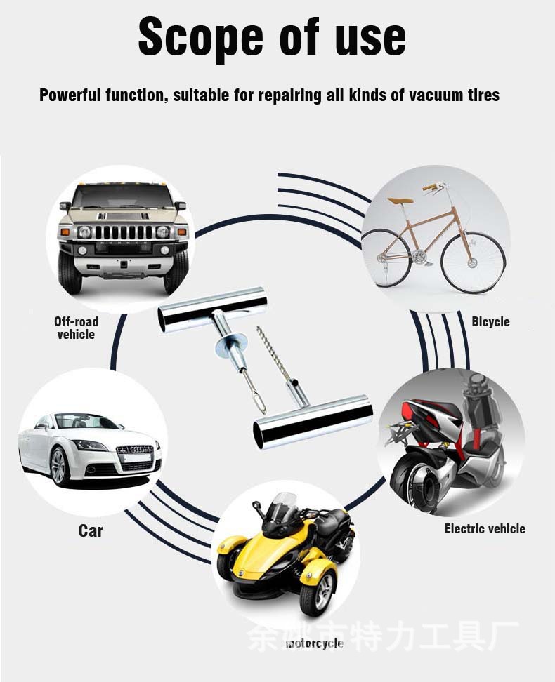 Cross-Border Car Tire Repair Tool Set 23-Piece Tire Repair Kit Rubber Strips Motorcycle Vacuum Tire Quick Repair Emergency Kit