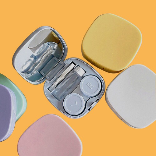 Simple and Portable Invisible Eyeglass Box DIY Polished Elliptical Box, Mink Eyelashes Companion Box, Dual-Compartment Storage Box