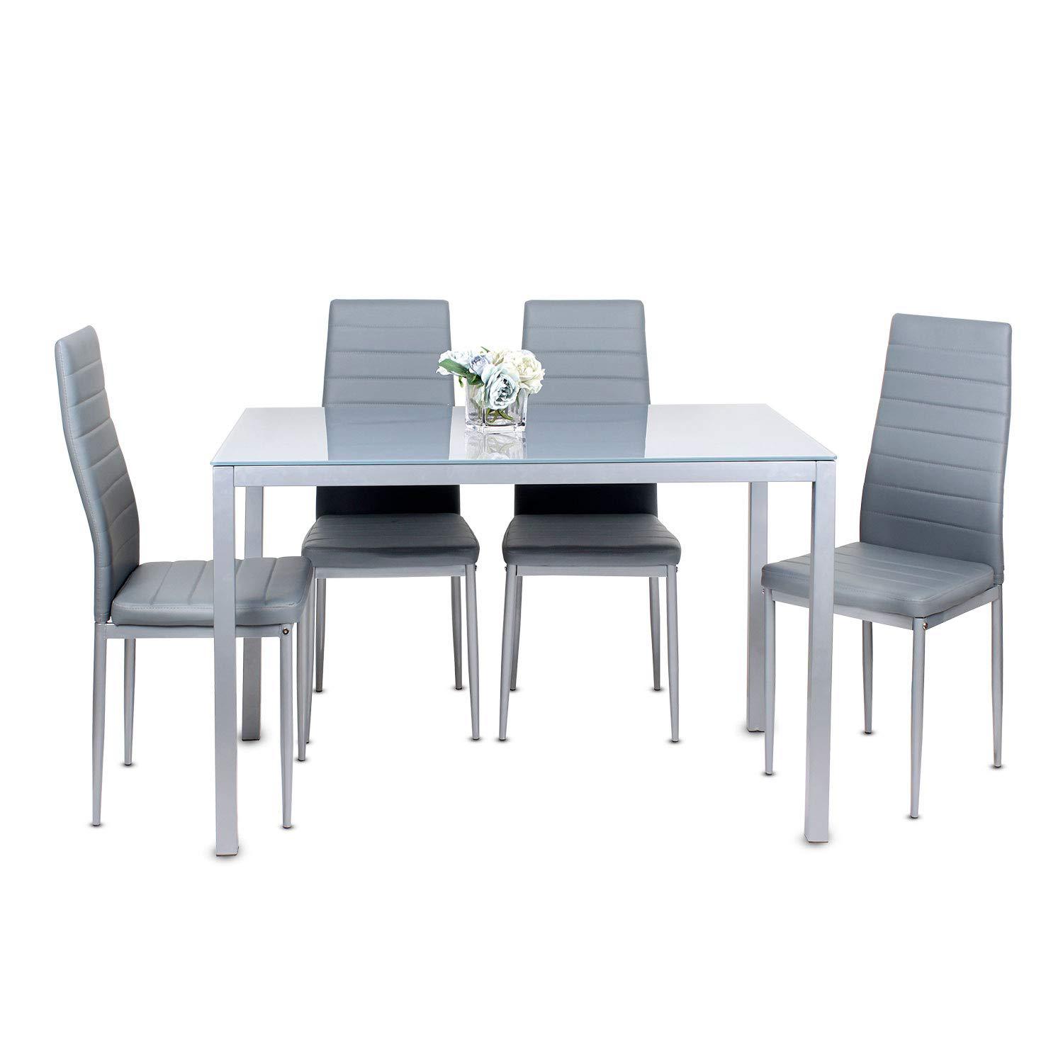 Mesa de comedor de comercio exterior moderna mesa de comedor simple sala de estar 4 personas 6 personas mesa de comedor de vidrio temperado rectangular
